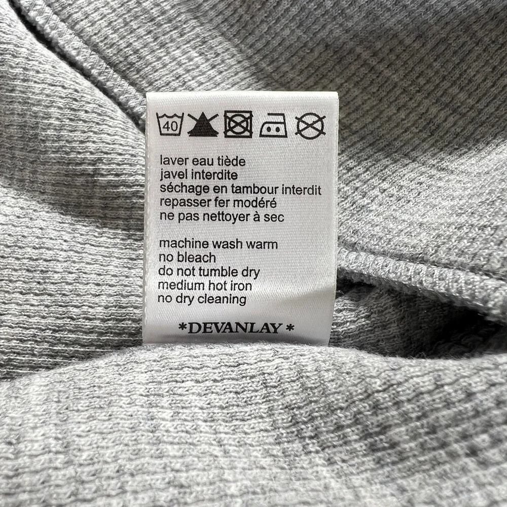 Lacoste Henley Shirt Men's US Size 3XL (EU/2XL) Grey Waffle Knit Long Sleeve VTG